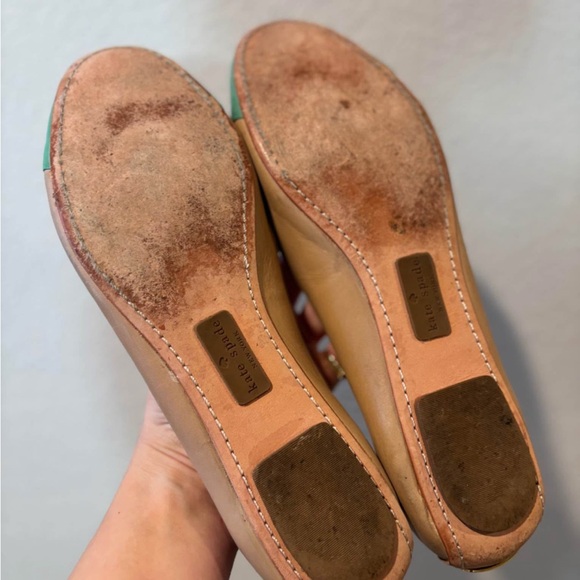 Kate Spade Women’s Nude Beige / Green Ballet Flats Size 9.5 - Picture 4 of 5